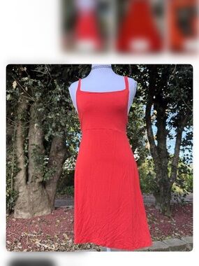 Volcom Red Backless Square-Neck Sundress